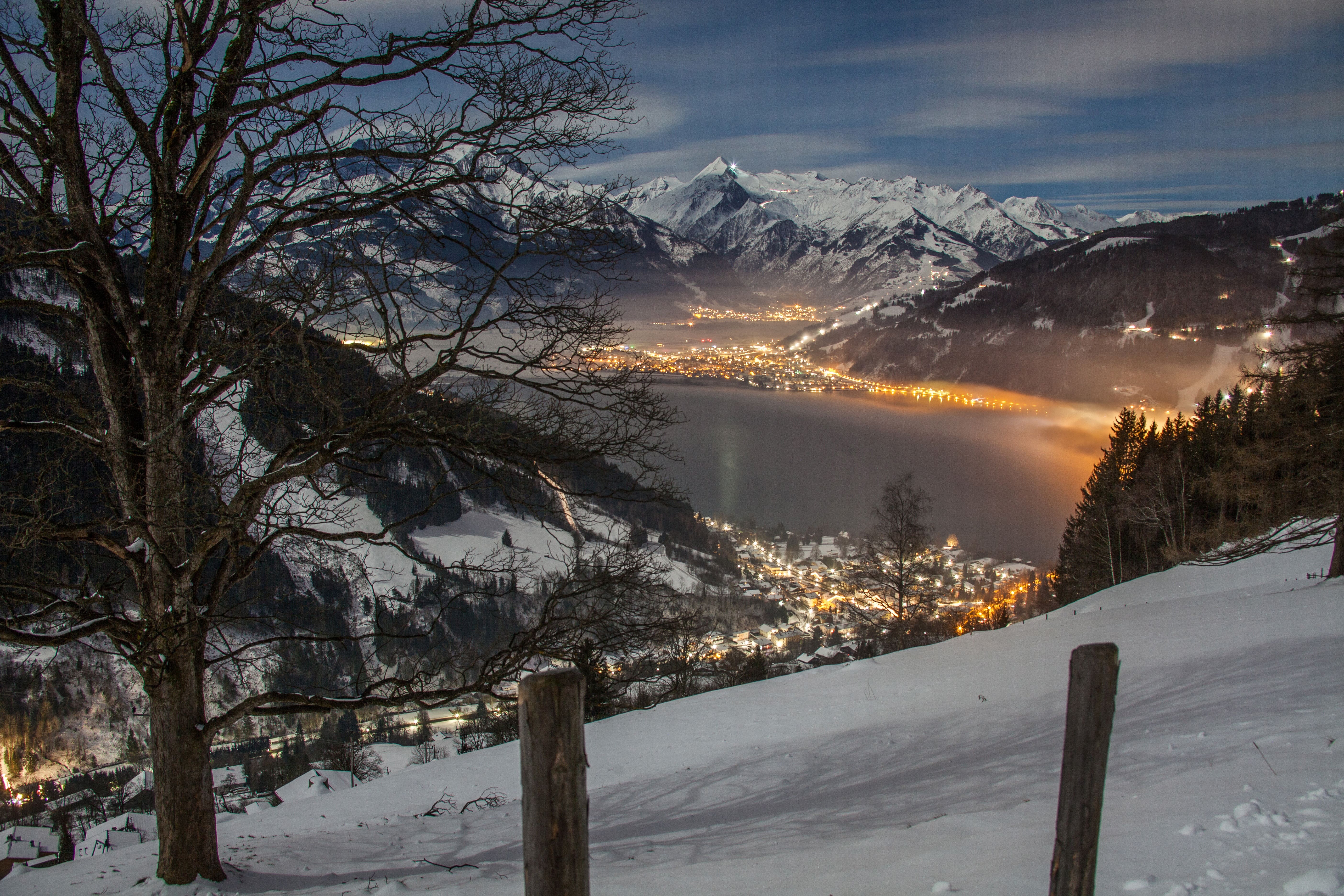 Австрия Эстетика Hallstatt зима