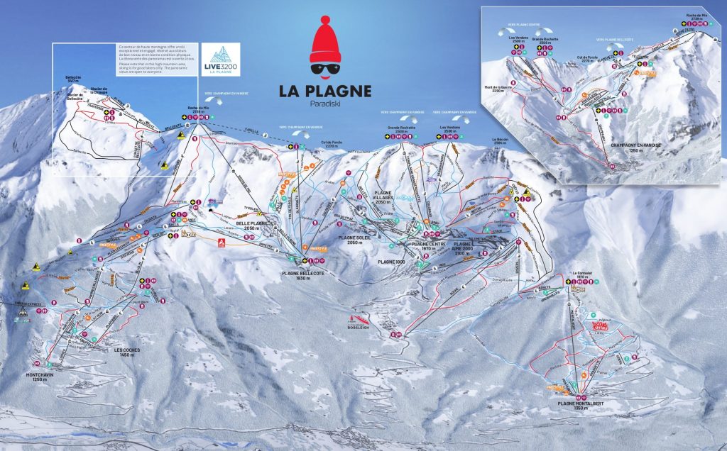 La Plagne Piste Map 2019 Ski Europe Winter Ski Vacation Deals In   La Plagne Piste Map 2019 Min 1024x636 