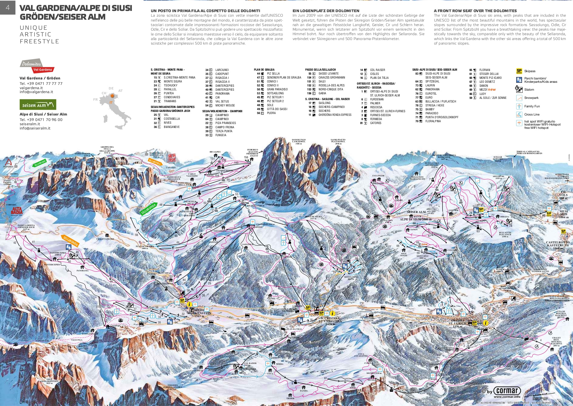 Val Gardena Alpe Di Siusi Piste Map 2019 Min 